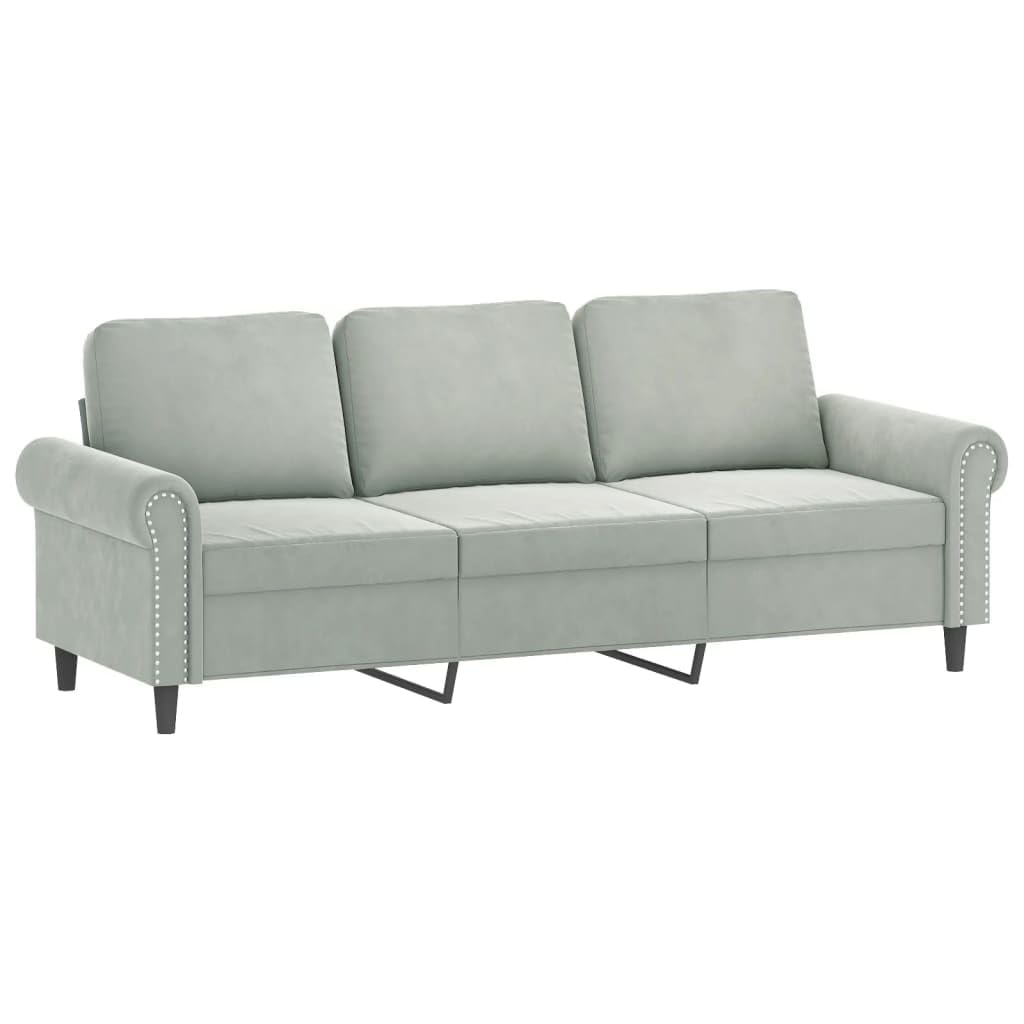 Light Gray Velvet 2 Piece Sofa Set O5800