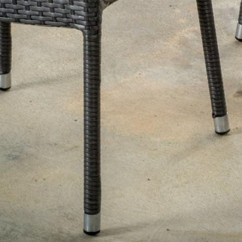 Set of 4 Grey PE Wicker Stackable Armchairs K397