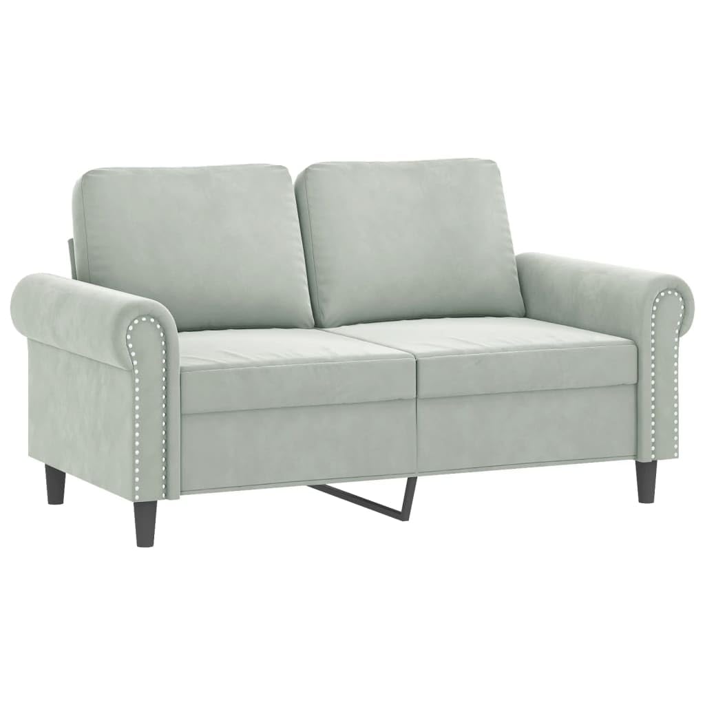 Light Gray Velvet 2 Piece Sofa Set O5800