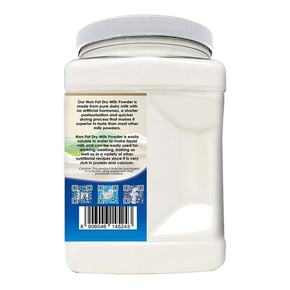 Non Fat Dry Milk Powder 3 Pounds 1.36 Kilo Jar E958120
