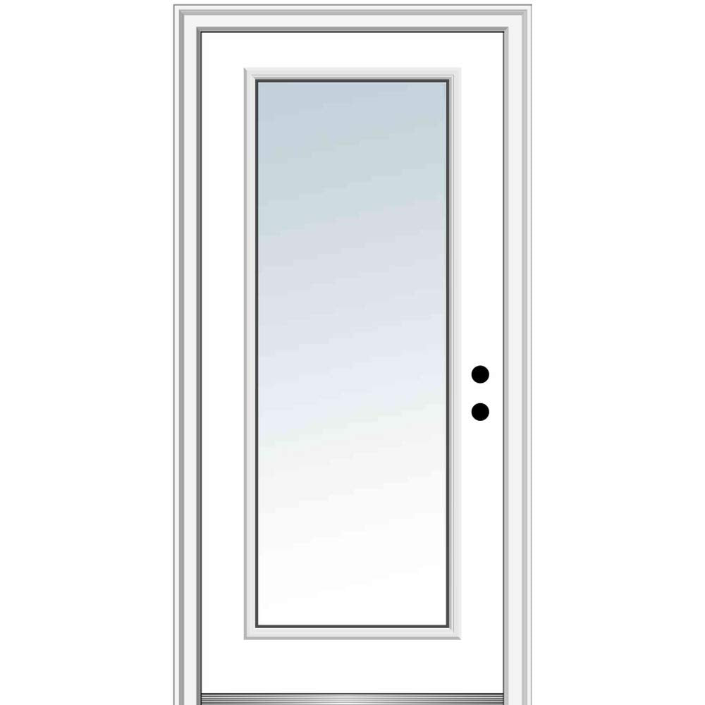Steel Primed Left Hand In-Swing Prehung Front Door Full Lite Clear Low-E Glass 36" x 80" P42170