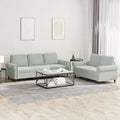 Light Gray Velvet 2 Piece Sofa Set O5800