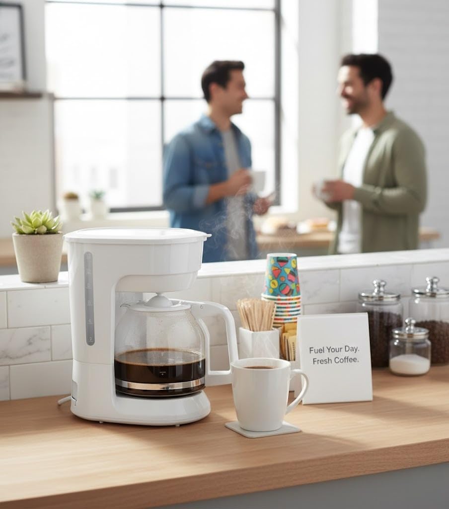 12-Cup Coffee Maker with Non-Drip Carafe, Keep Hot Plate, Black X449