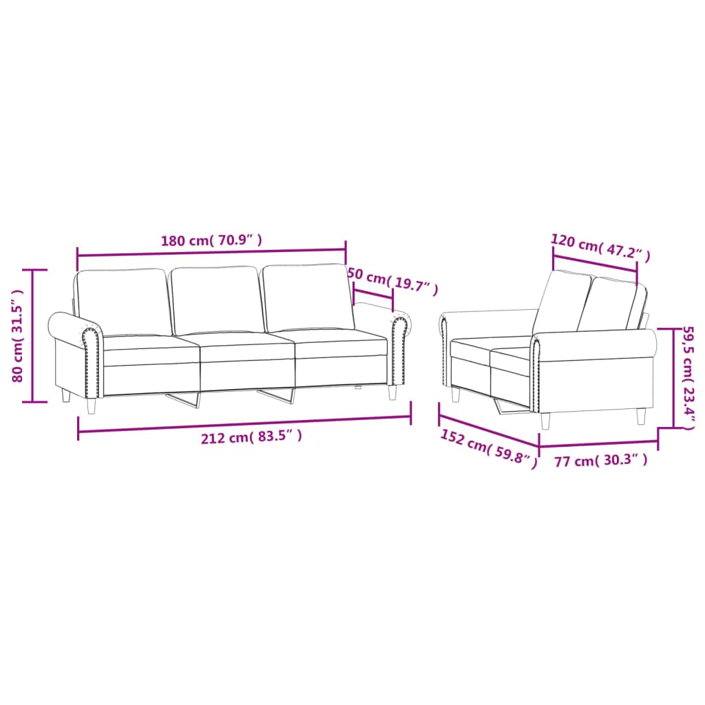Light Gray Velvet 2 Piece Sofa Set O5800
