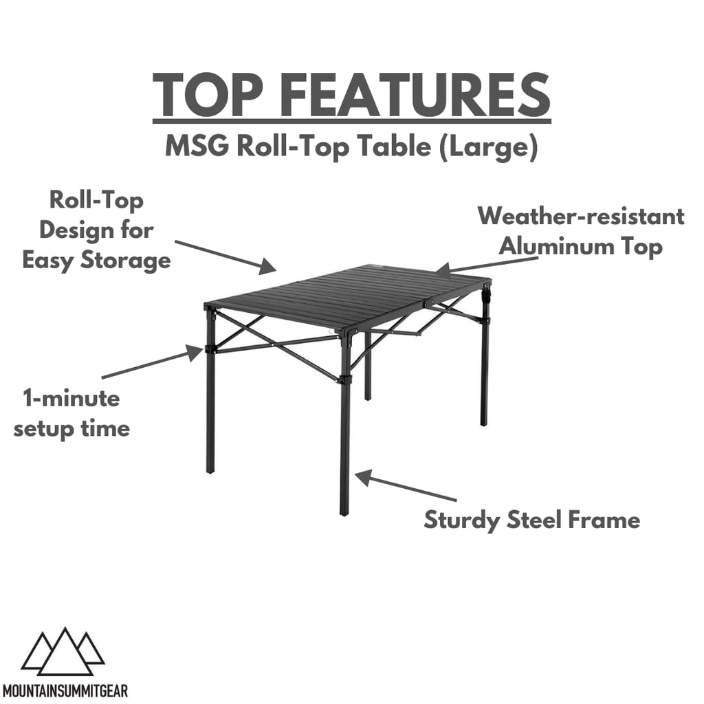 Heavy-Duty Roll-Top Aluminum-Top Folding Table H8174