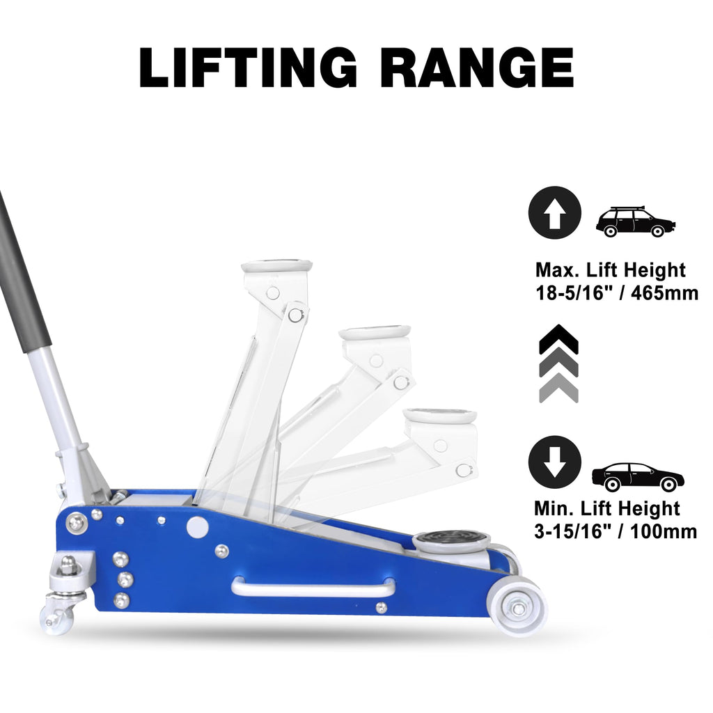 3 Ton Low Profile Aluminum and Steel Floor Jack with Jack Stands S282931