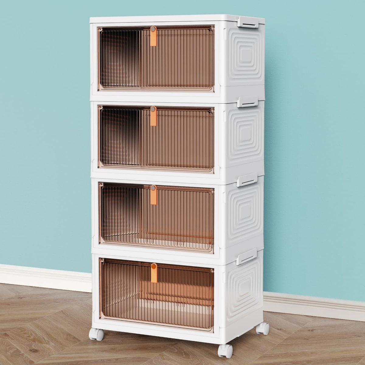 4 Tier Plastic Storage Bins with Lid 23QT E612366