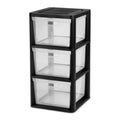 Black 3-Drawer Plastic Storage Tower V6158