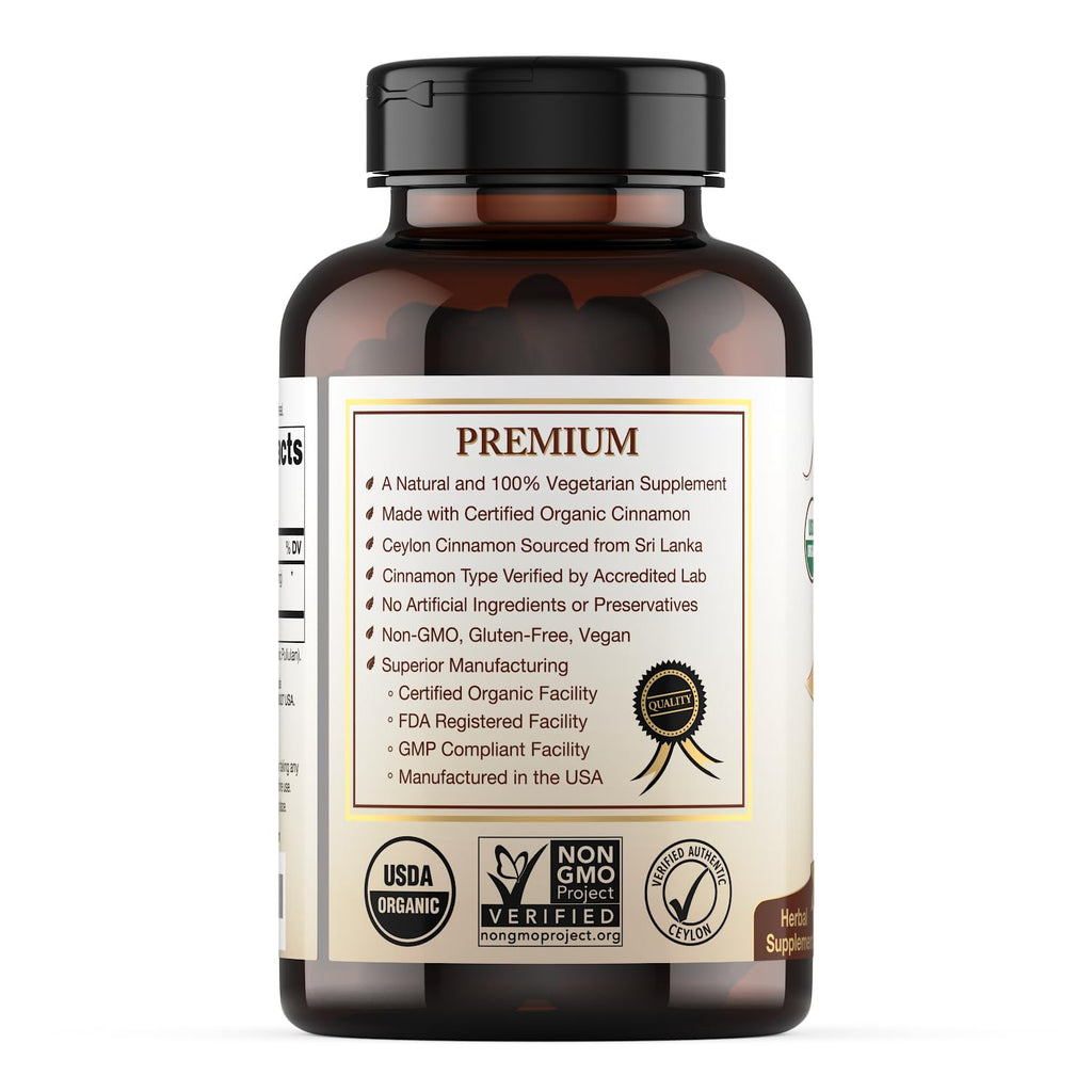 Organic Ceylon Cinnamon Supplement, 120 Capsules V547178
