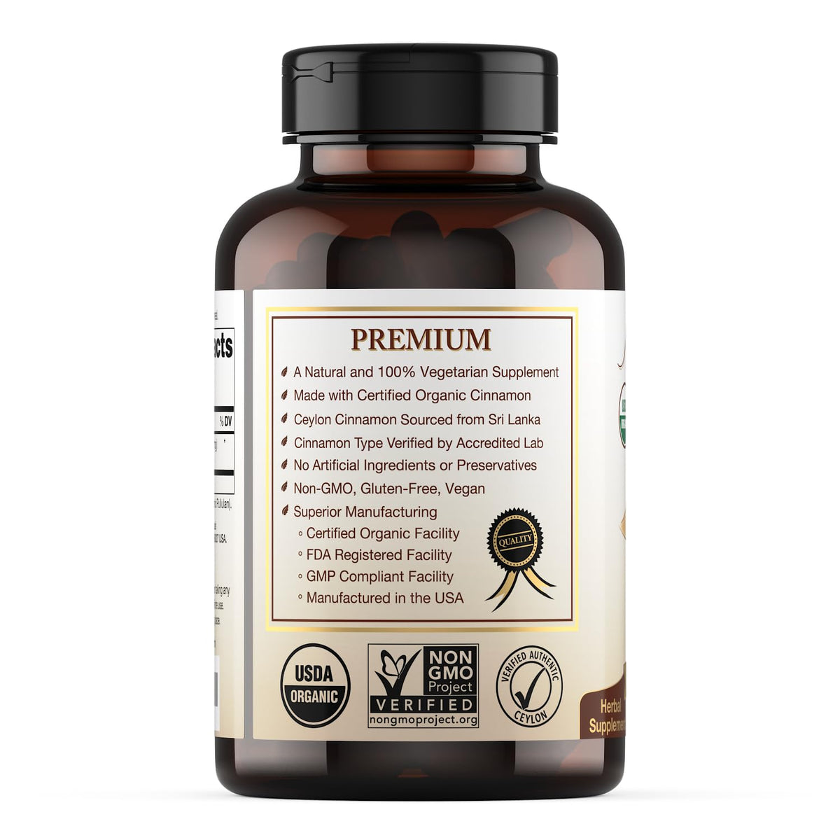 Organic Ceylon Cinnamon Supplement, 120 Capsules V547178