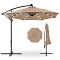 10ft Solar LED Offset Cantilever Patio Umbrella U45362
