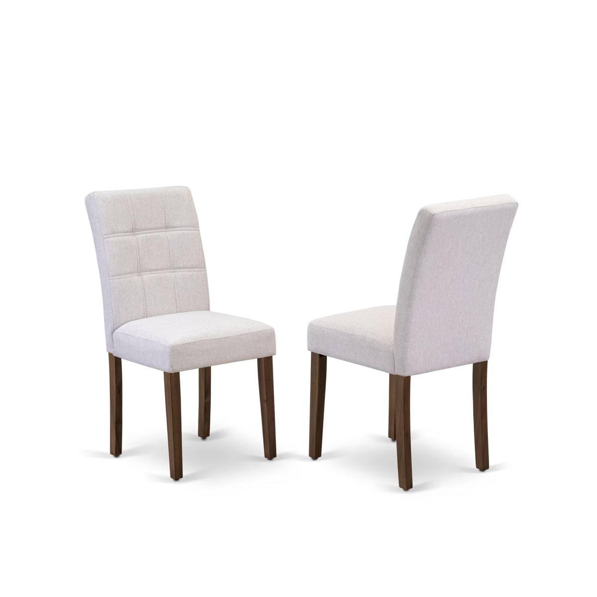 5 Piece Mid Century Dining Table Set with 4 Beige Fabric Chairs R415
