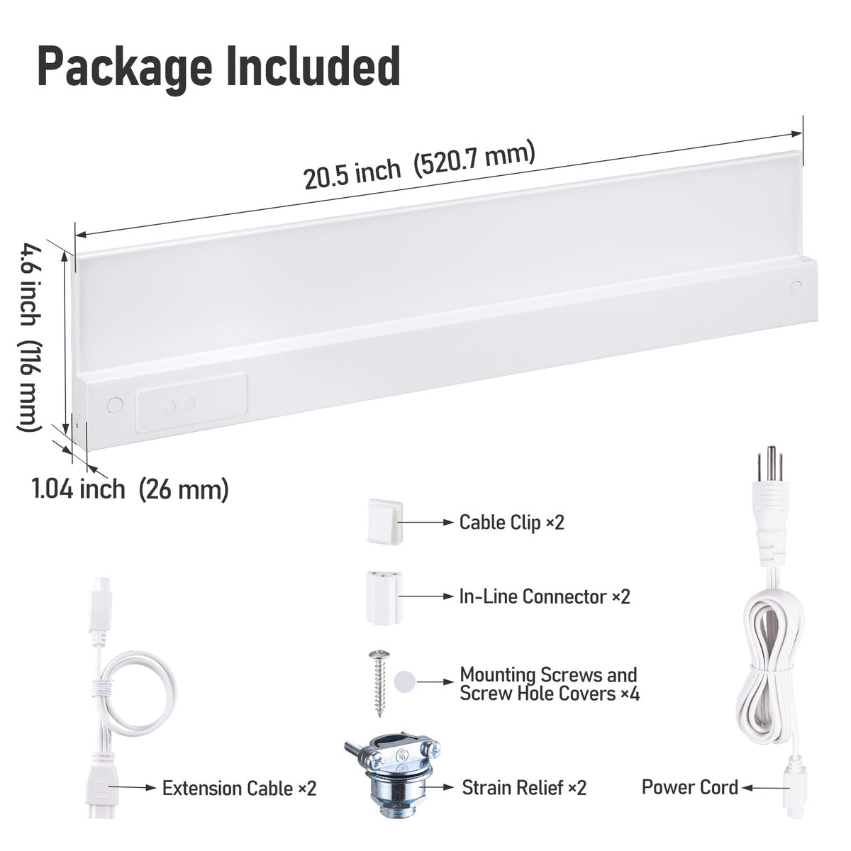 2-Pack Ultra-Slim LED Under Cabinet Lighting D21827