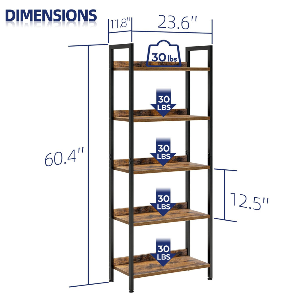 5 Tier Freestanding Bookshelf X7014