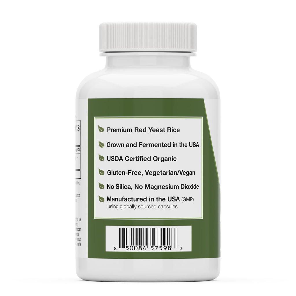 Organic Red Yeast Rice Supplement, 120 Capsules T800925