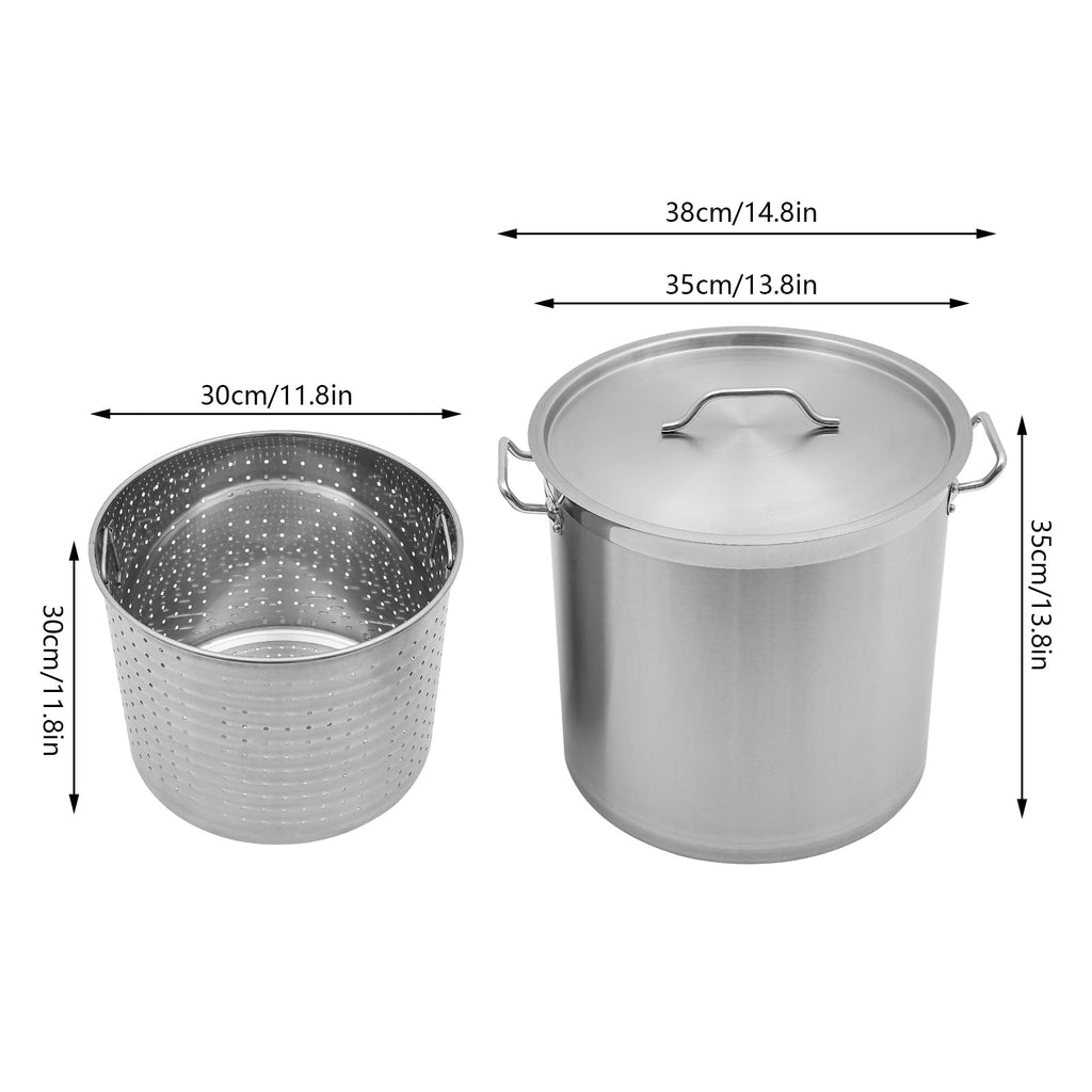 50 Quart Stainless Steel Stockpot with Lid P3419