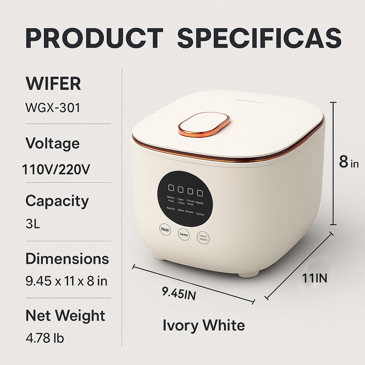 Low Sugar 3L Ceramic Rice Cooker with Steamer Basket R675852