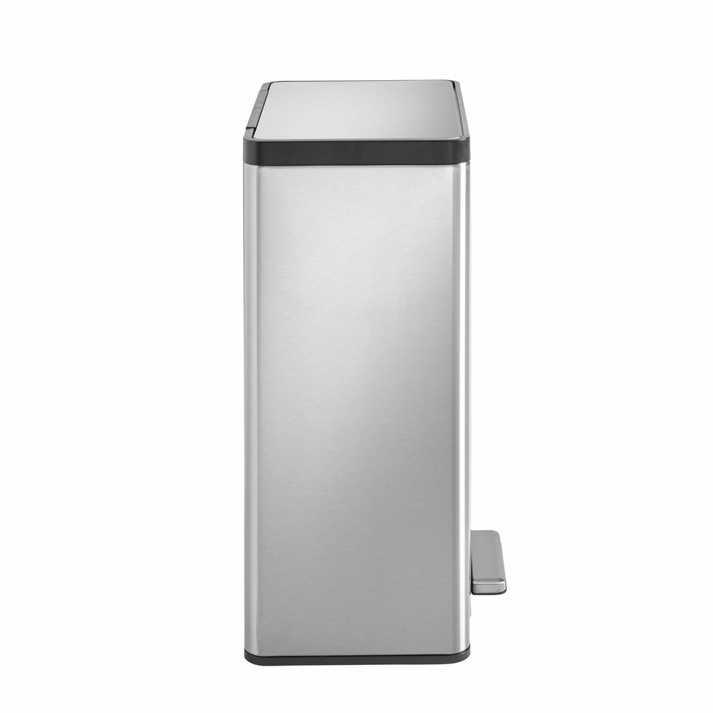 Stainless Steel Step-On Trash Can, 12 Gallon D458