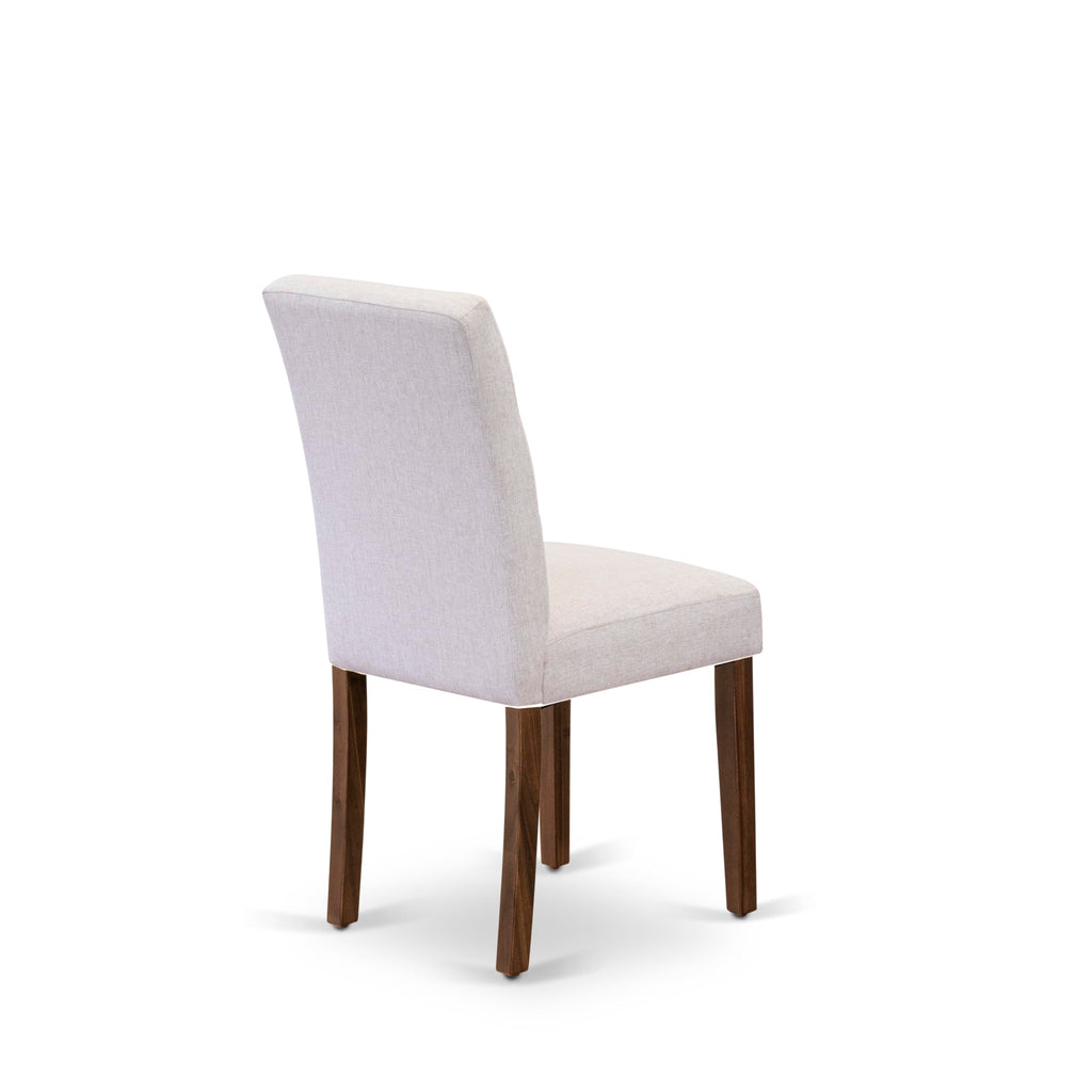 5 Piece Mid Century Dining Table Set with 4 Beige Fabric Chairs R415