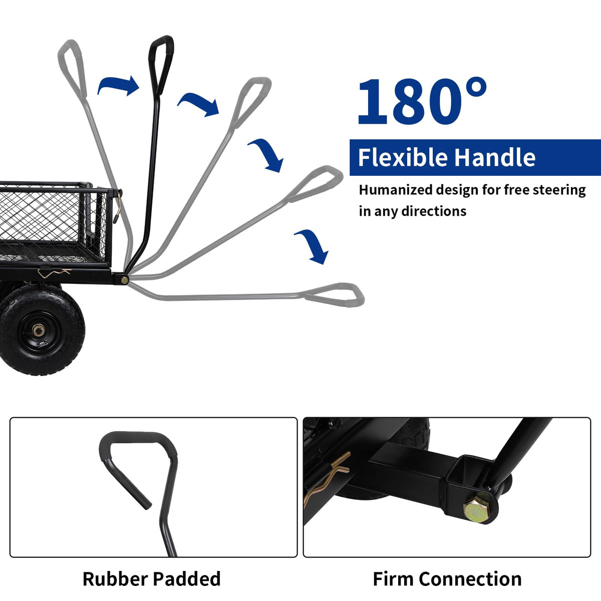 400 Lbs Capacity Mesh Steel Garden Cart with 10" All Terrain Wheels Z118