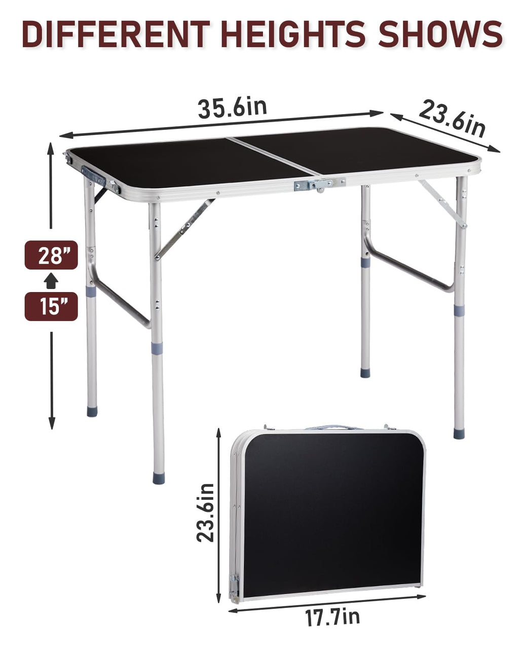 Portable Folding Camping Table Black B407