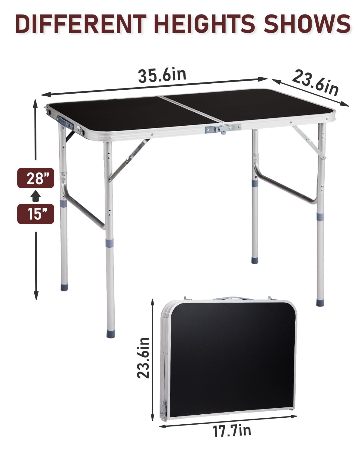 Portable Folding Camping Table Black B407