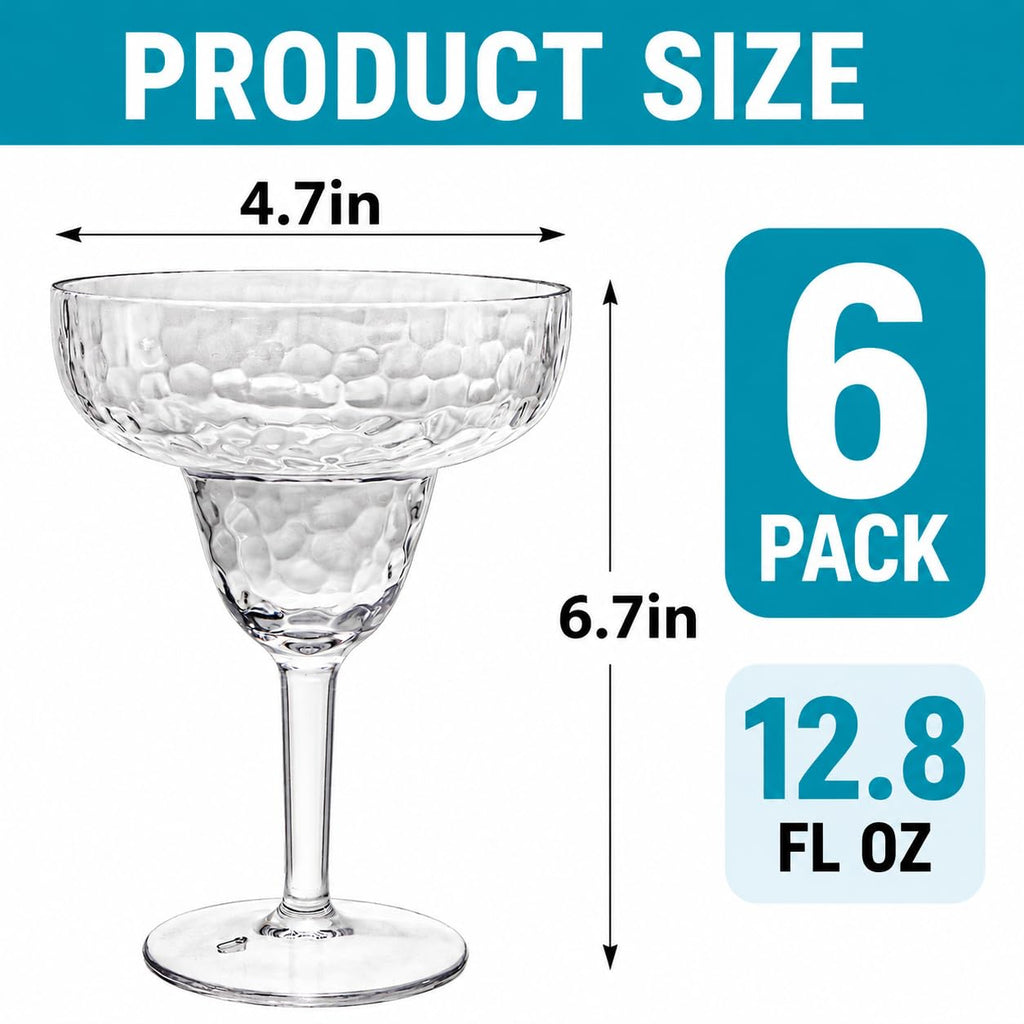 6 Pack 13 OZ Acrylic Stemmed Glasses E508544