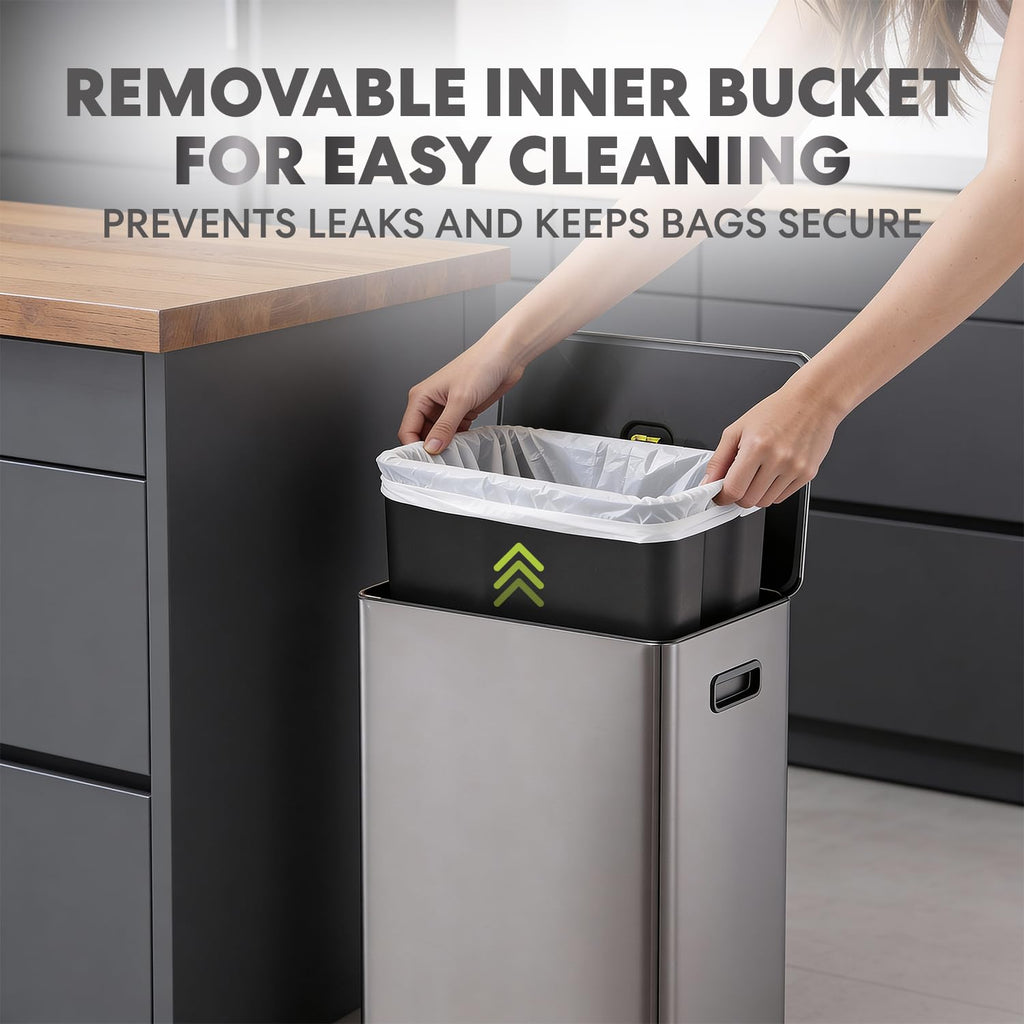 16 Gallon Stainless Steel Step Trash Can N7296