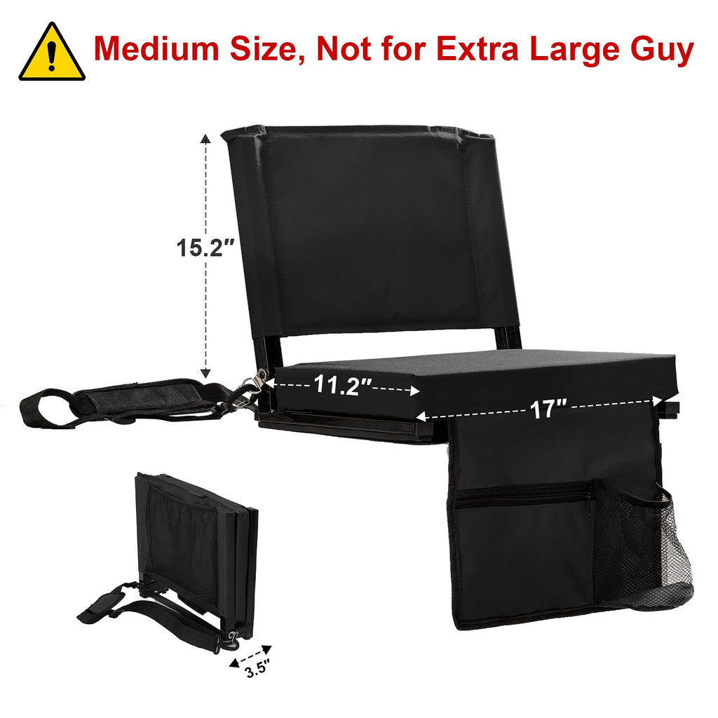 Folding Bleacher Seat with Back Support and Cushion Y38314