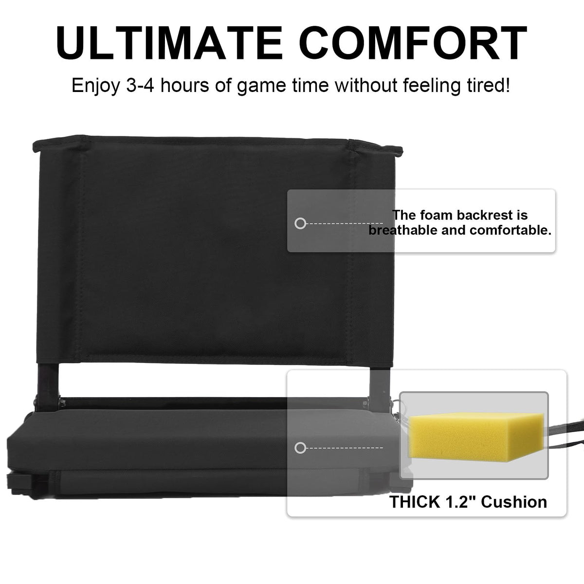 Folding Bleacher Seat with Back Support and Cushion Y38314