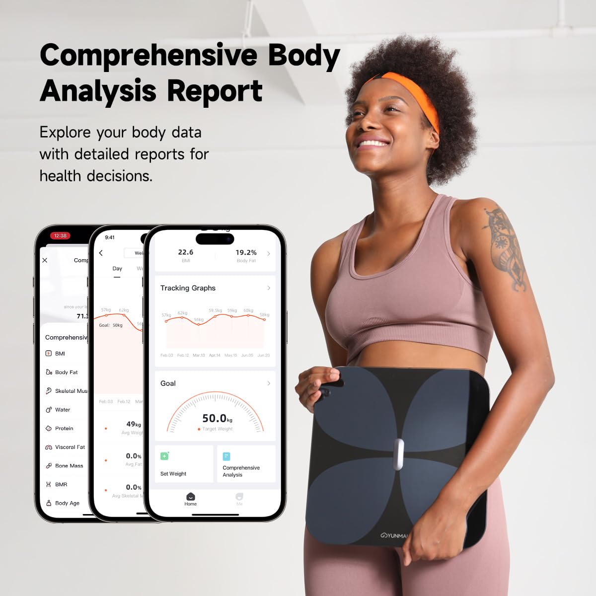 Smart Bluetooth Body Composition Scale 400lb Q856432
