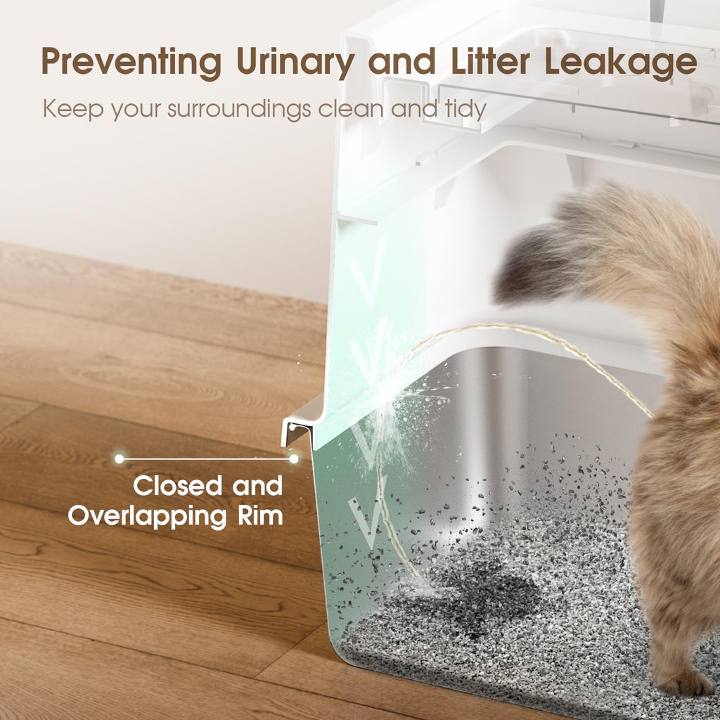 XL Stainless Steel Cat Litter Box with Lid K7748