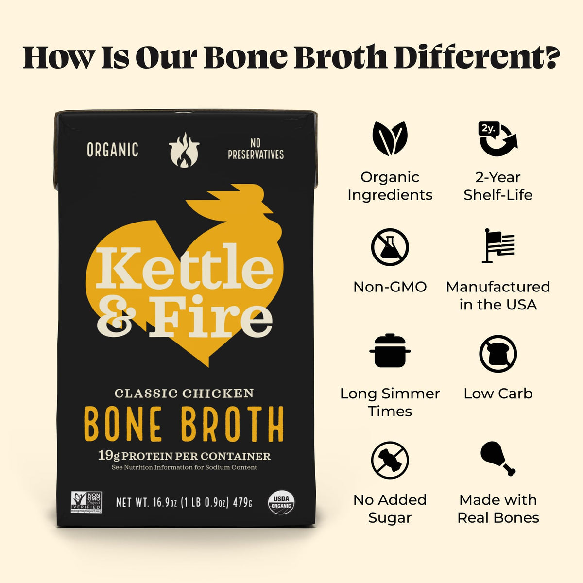 Chicken Bone Broth 4 Pack 32 Ounces V4670