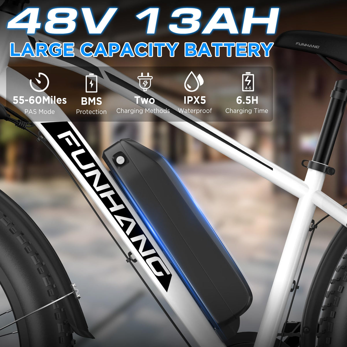 1000W 26" Fat Tire Electric Mountain Bike with 48V 13AH Battery L507