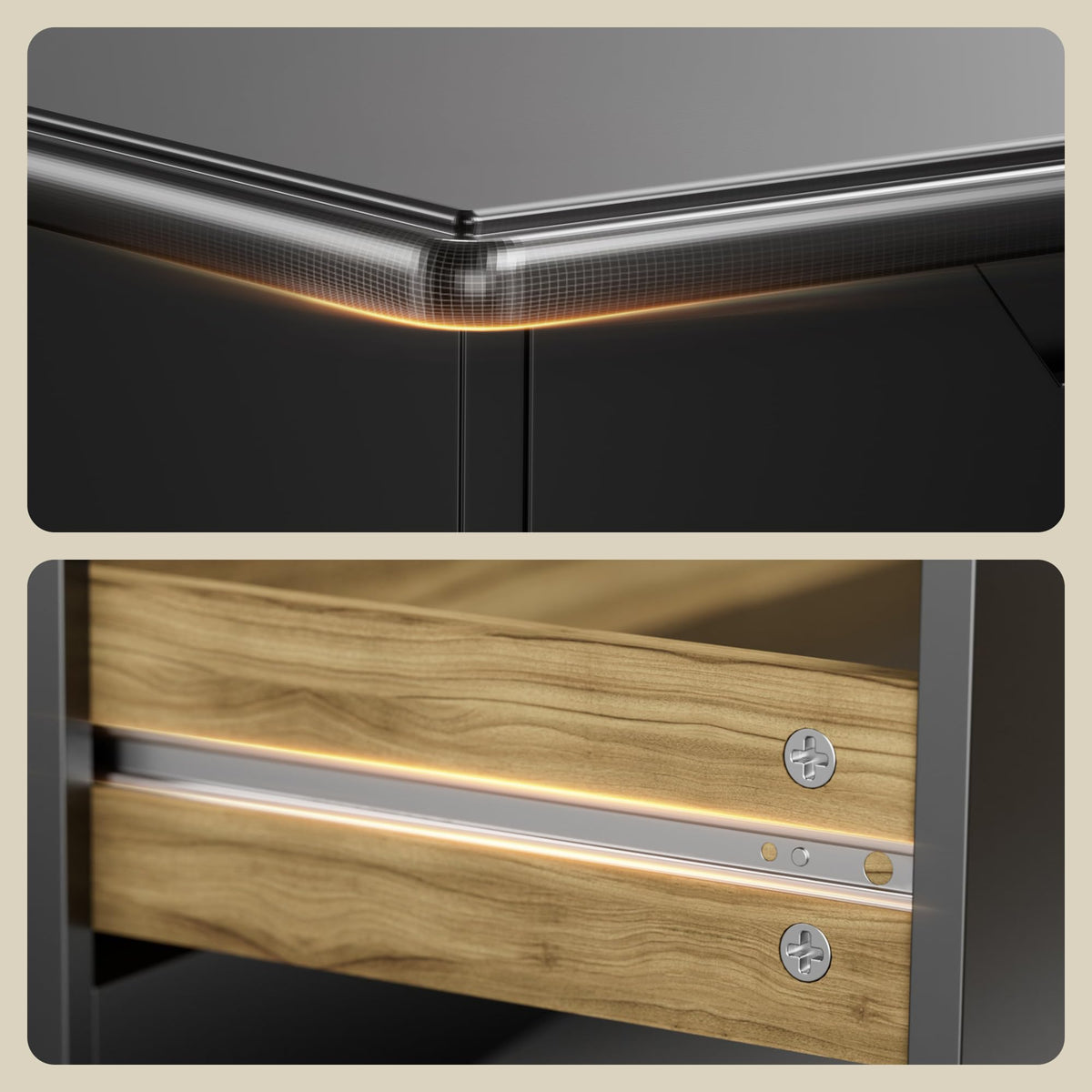 Black 6 Drawer Dresser V518
