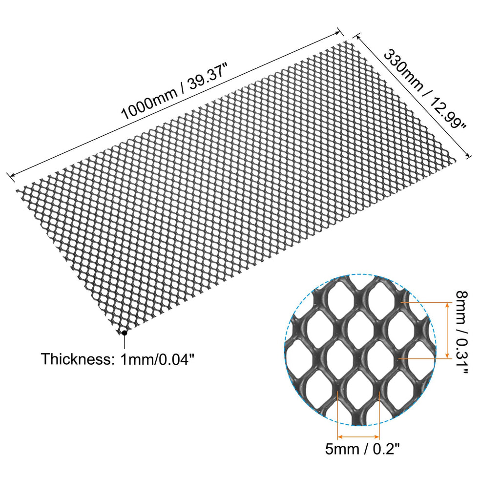 40" x 13" Black Aluminum Diamond Hole Mesh Sheet S807689