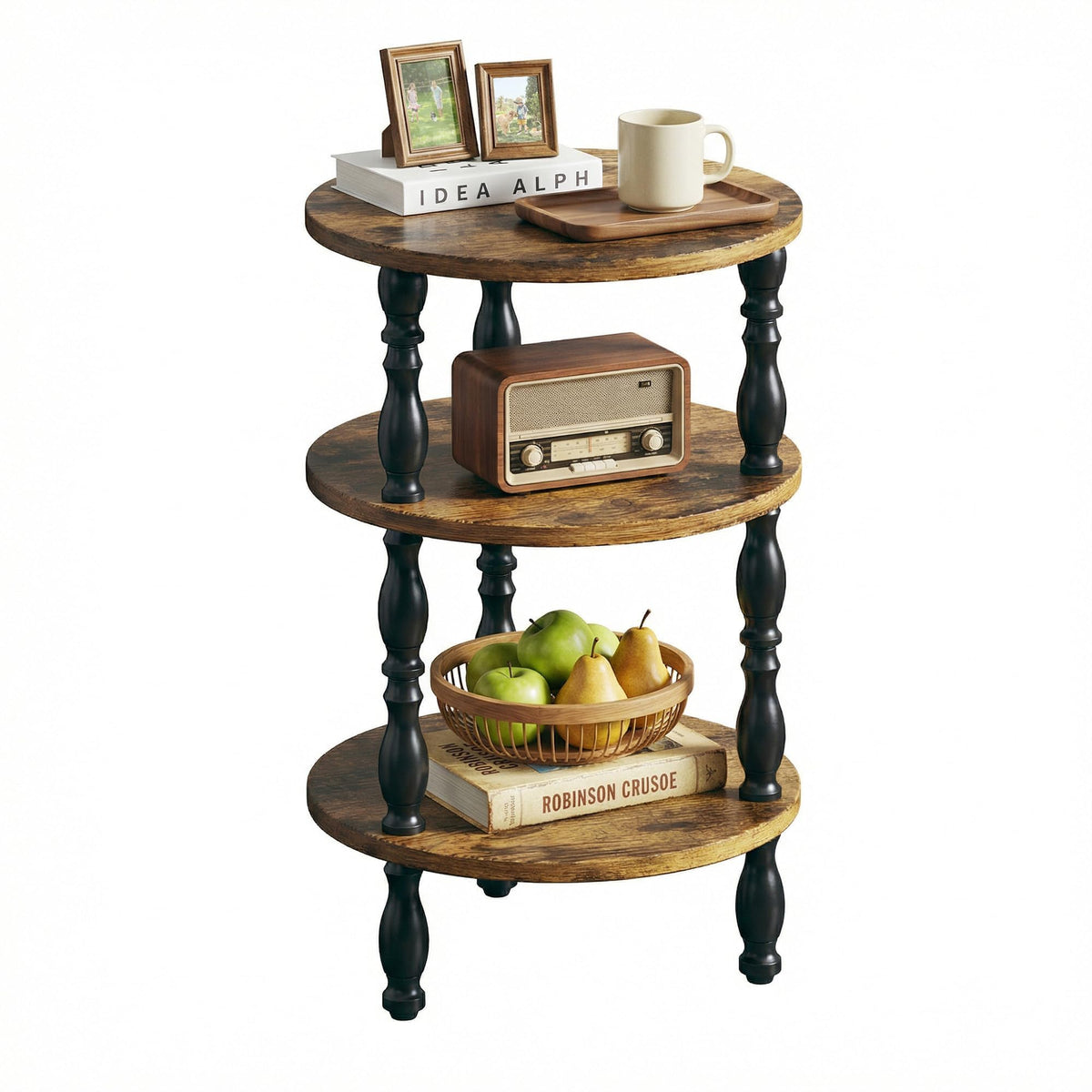 3-Tier Small Oval Side Table Q2669
