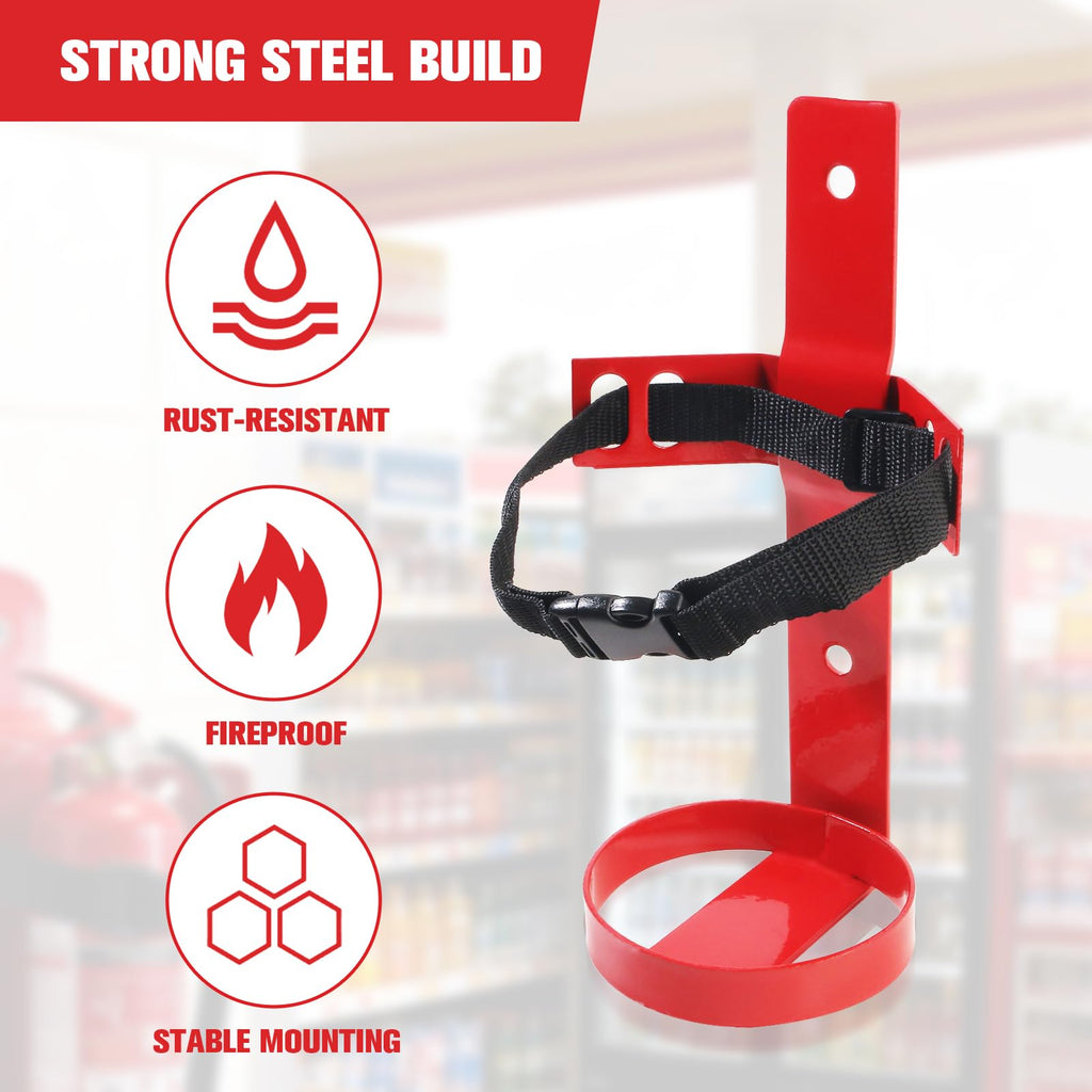 Fire Extinguisher Mount, 2.5LB Adjustable Straps Wall Hanging Holder 2Pcs T45821