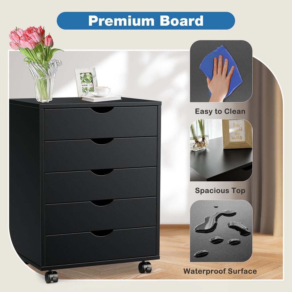 5 Drawer File Cabinet with Wheels H78013