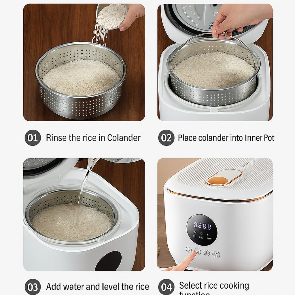 Low Sugar 3L Ceramic Rice Cooker with Steamer Basket R675852