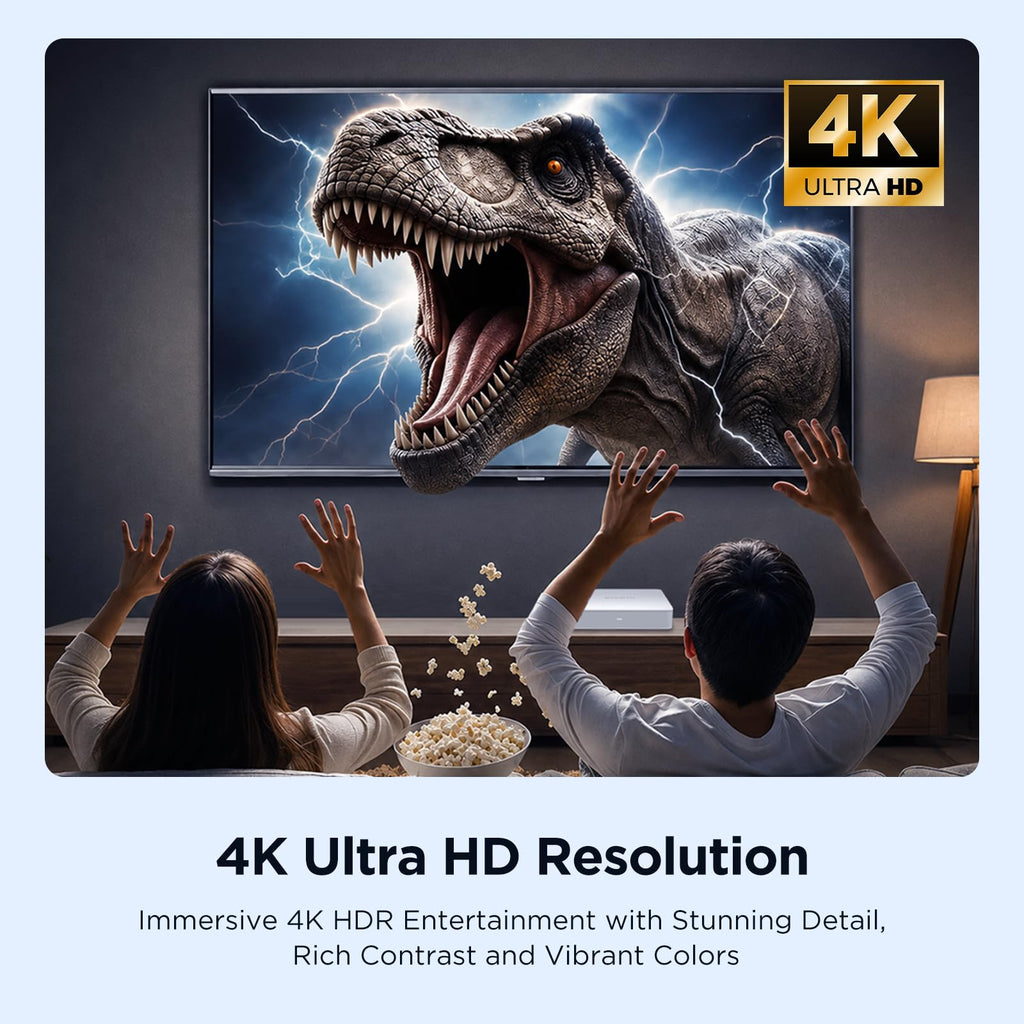 Android TV Box 4K Streaming Device 2GB RAM 16GB ROM White Z38808