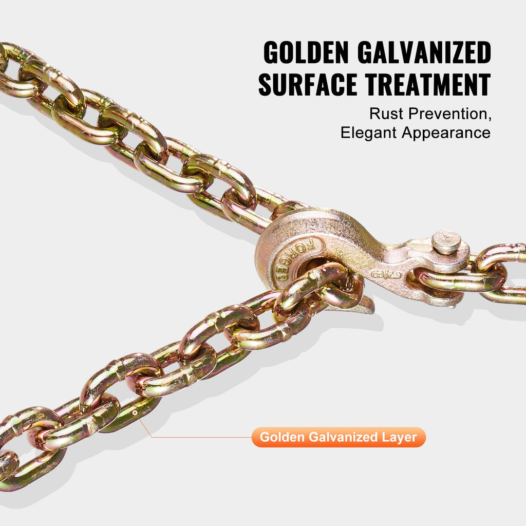 3/8" x 10.3' 2-Pack Tow Chain with Clevis Grab Hooks U911027