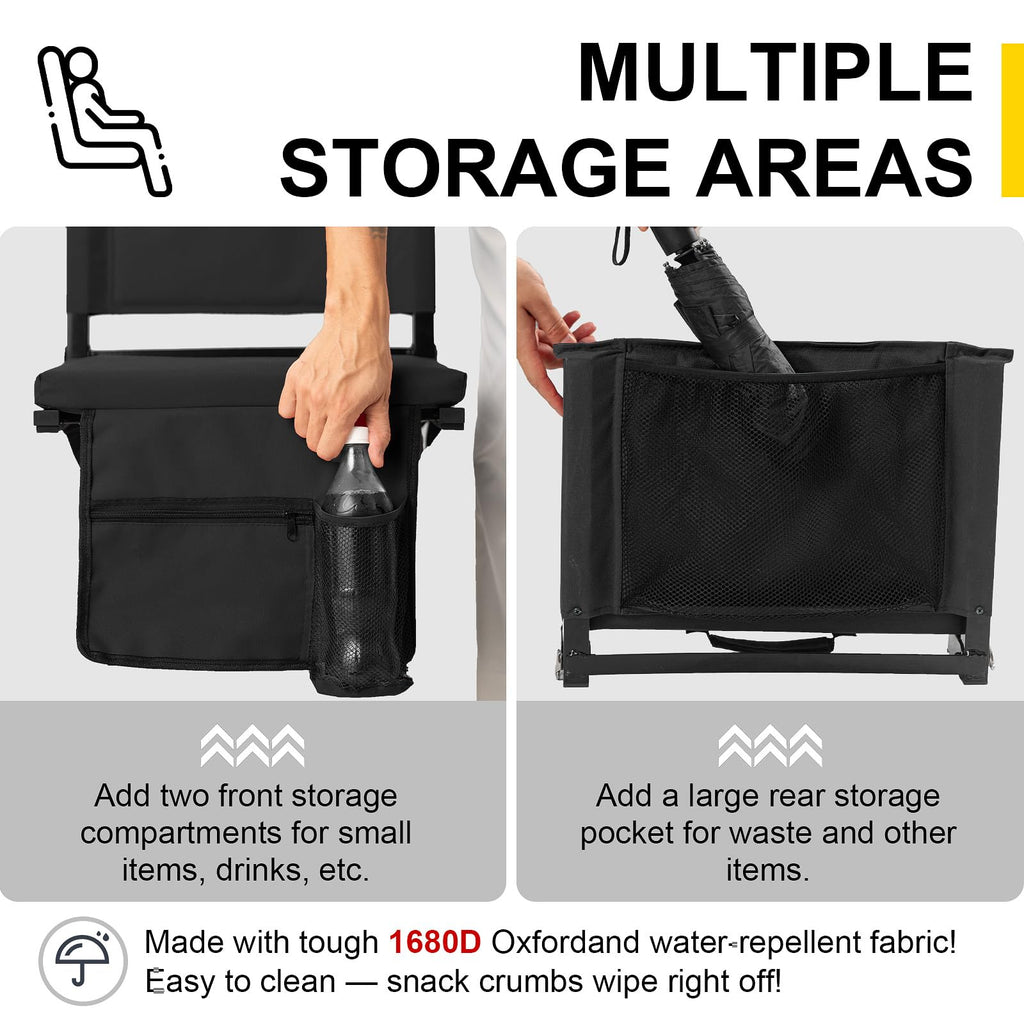 Folding Bleacher Seat with Back Support and Cushion Y38314
