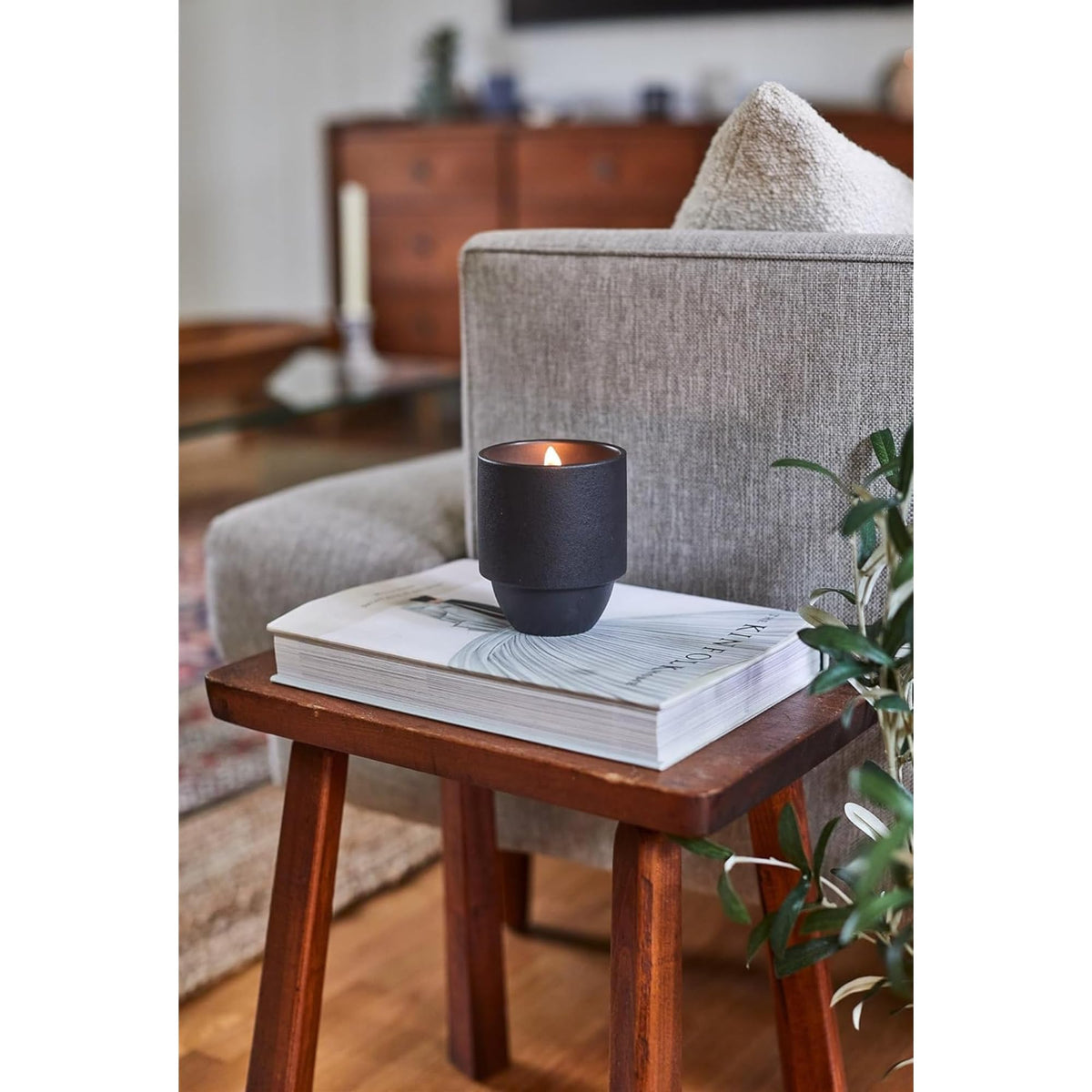 Scented Soy Candle in Reusable Ceramic Jar with Wood Wick, 11 oz C35266