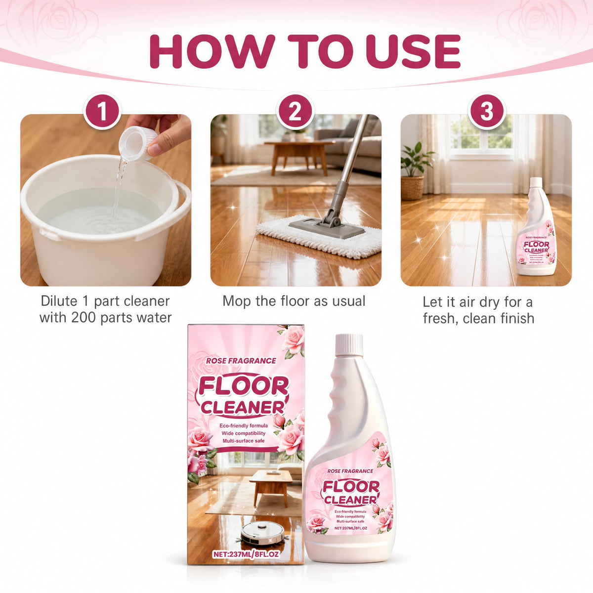 Rose Scent Floor Cleaner 8 fl.oz S98189