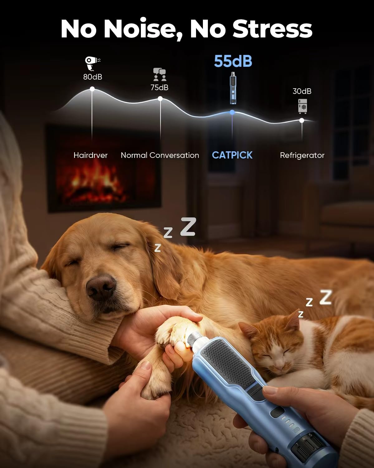 7-Speed Quiet Dog & Cat Nail Grinder with LED M651011