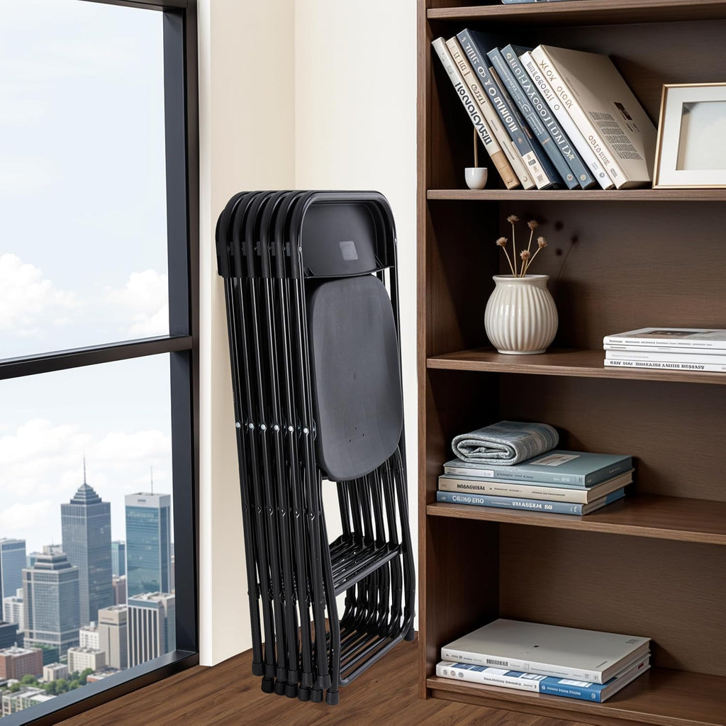 4 Pack Black Plastic Folding Chairs K3271