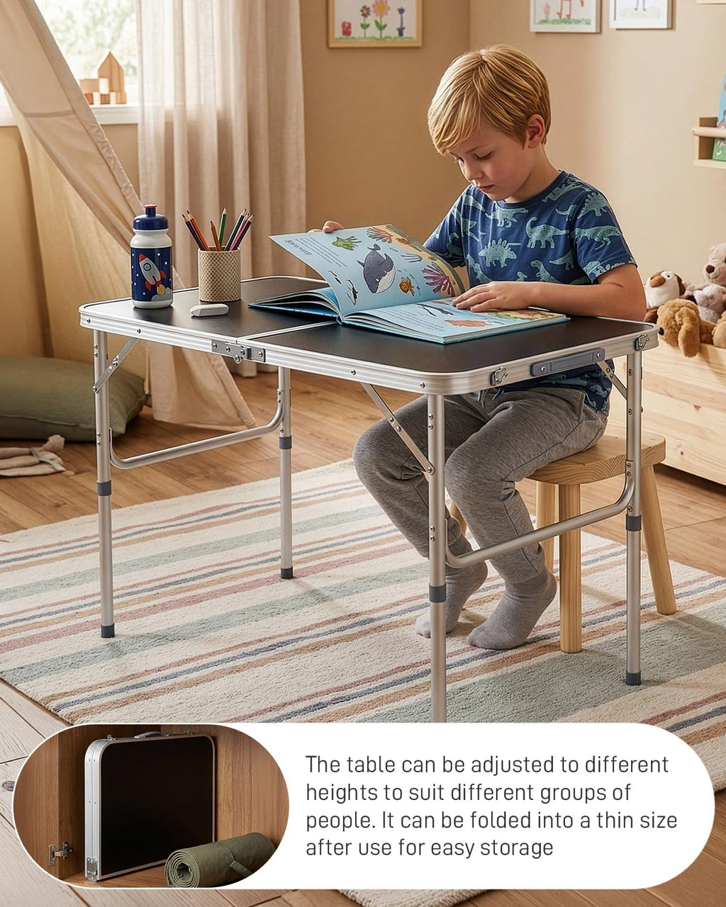 Portable Folding Camping Table Black B407