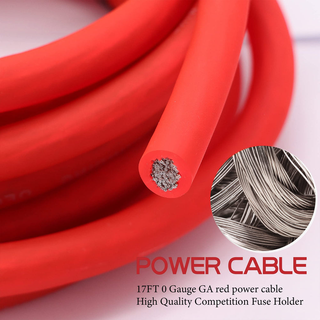 0 Gauge 3000 Watt Amp Wiring Kit with Power RCA Speaker Wire I264799