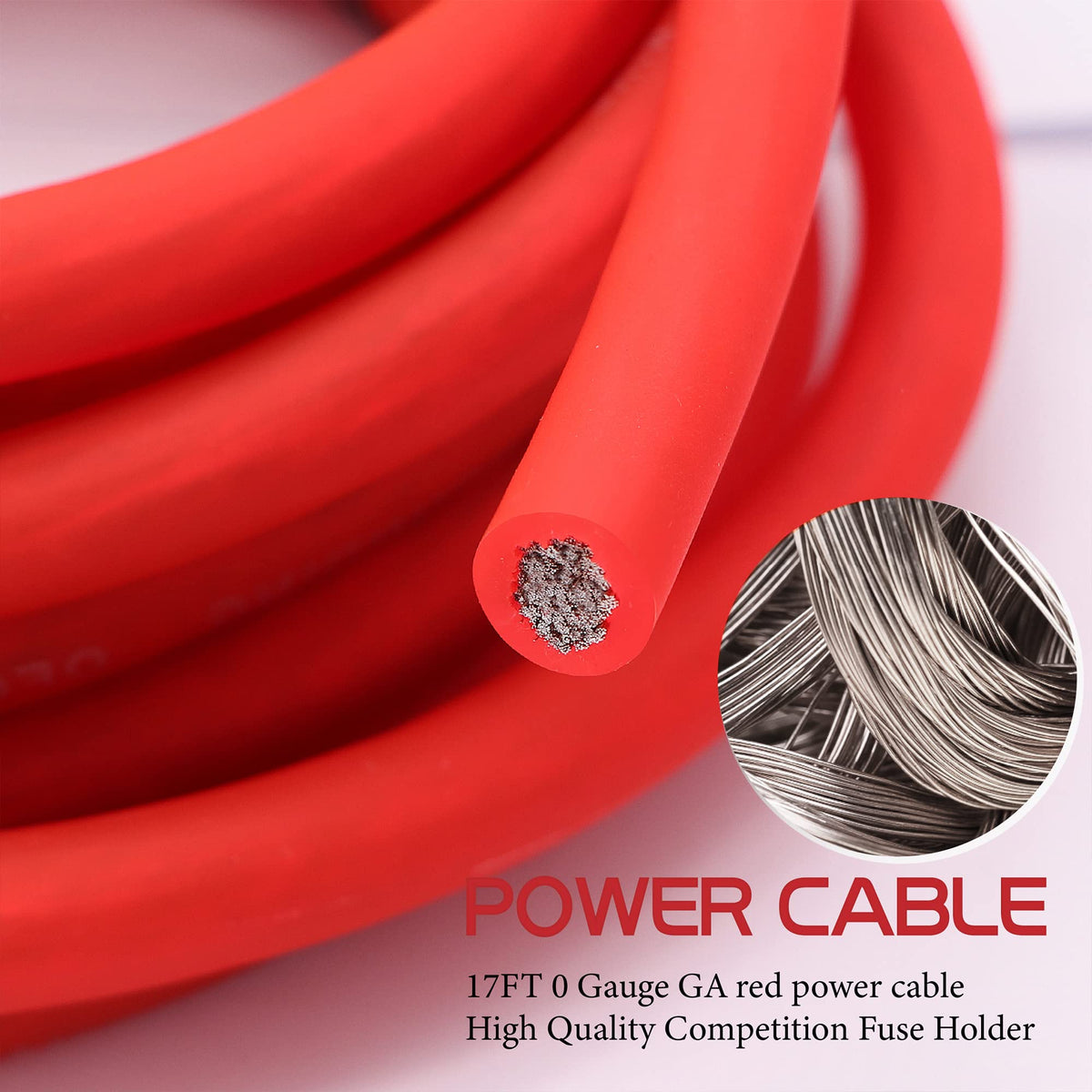 0 Gauge 3000 Watt Amp Wiring Kit with Power RCA Speaker Wire I264799